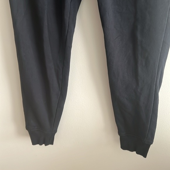 Gymshark Black Fleece Jogger Sweatpants Slim Fit Black White Logo - Picture 5 of 8